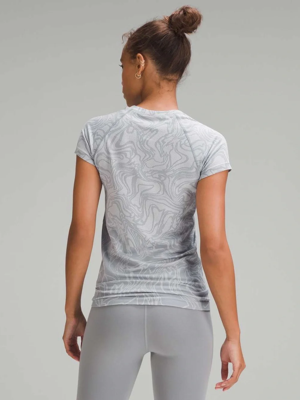 Lululemon Swiftly Tech Short-Sleeve Shirt 2.0 in Marble Mix Rhino Grey / White 8